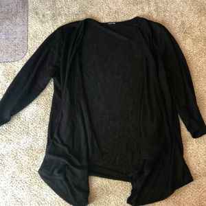 large black half sleeve cardigan